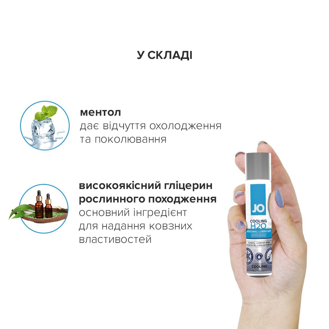 Охлаждающая смазка на водной основе System JO H2O COOLING (30 мл) с ментолом, растительный глицерин