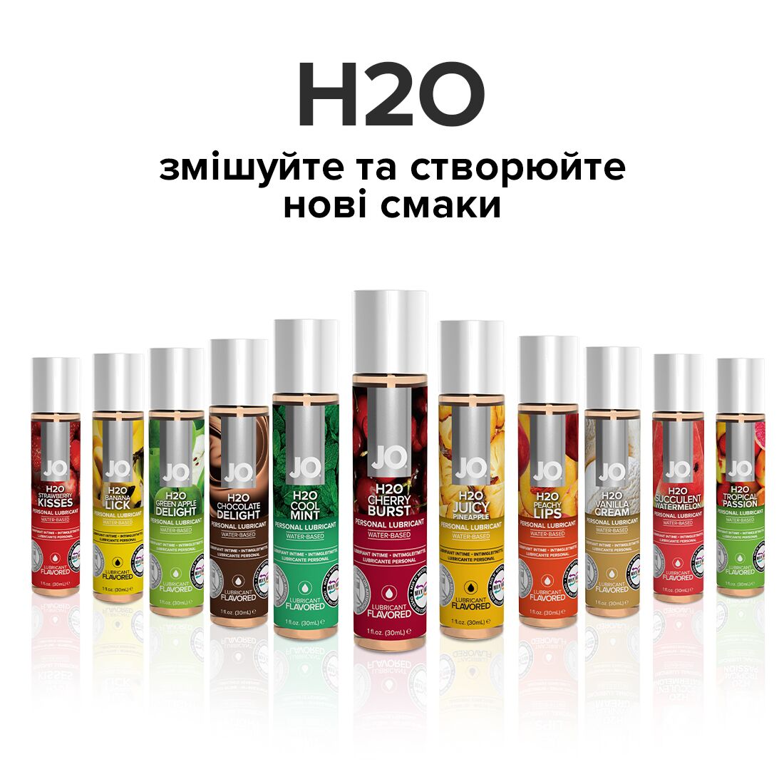 Смазка на водной основе System JO H2O — Cherry Burst (30 мл) без сахара, растительный глицерин