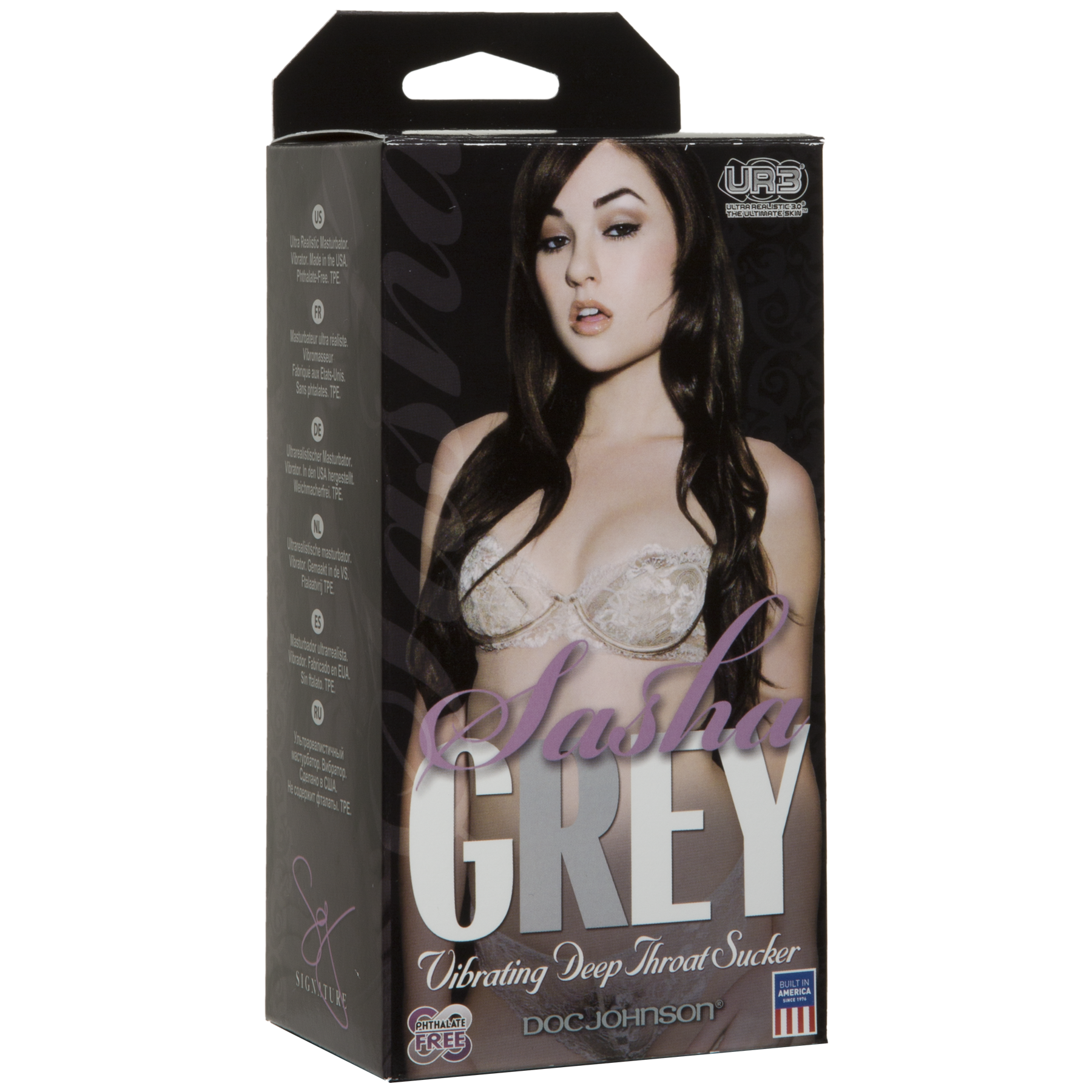 Вибромастурбатор ротик Doc Johnson Sasha Grey - Ultraskyn Vibrating Deep Throat Sucker