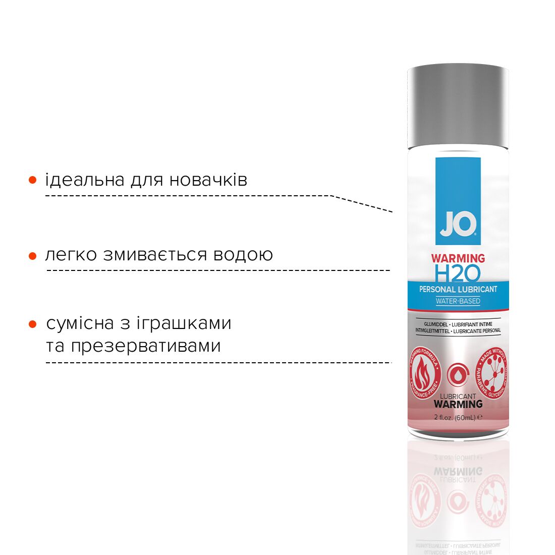 Согревающая смазка на водной основе System JO H2O WARMING (60мл) с экстрактом перечной мяты