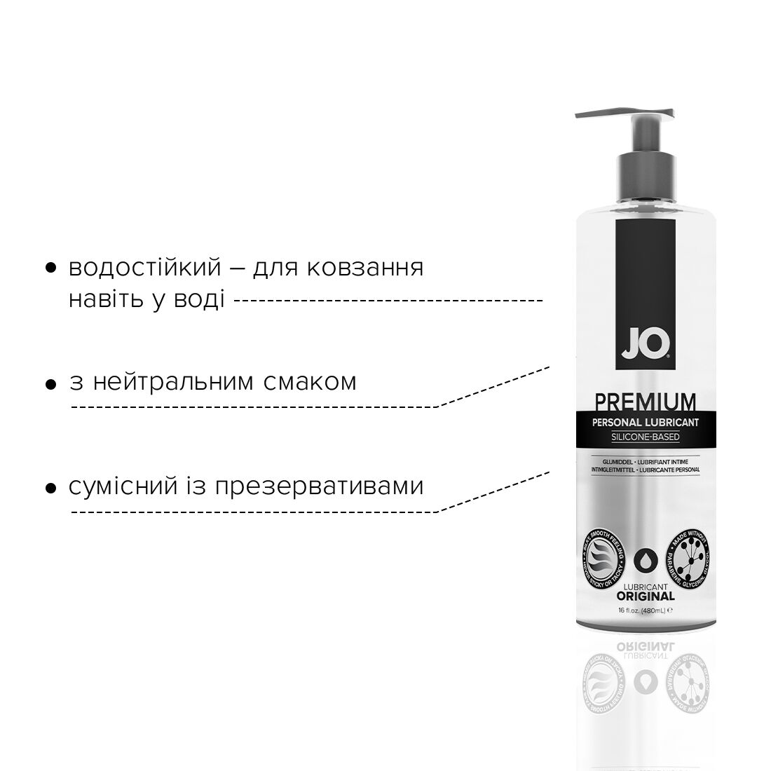 Лубрикант на силиконовой основе System JO PREMIUM — ORIGINAL (480 мл) без консервантов