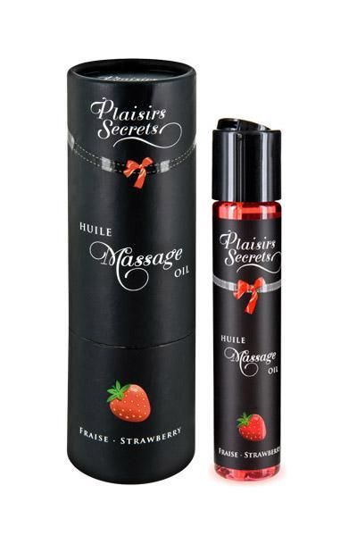 Массажное масло Plaisirs Secrets Strawberry (59 мл) с афродизиаками, съедобное, подарочная упаковка Массажное масло Plaisirs Secrets Strawberry (59 мл) с афродизиаками, съедобное, подарочная упаковка