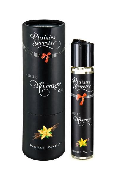 Массажное масло Plaisirs Secrets Vanilla (59 мл) с афродизиаками, съедобное, подарочная упаковка Массажное масло Plaisirs Secrets Vanilla (59 мл) с афродизиаками, съедобное, подарочная упаковка