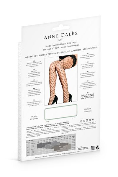 Чулки в крупную сетку Anne De Ales ERICA T2 Black