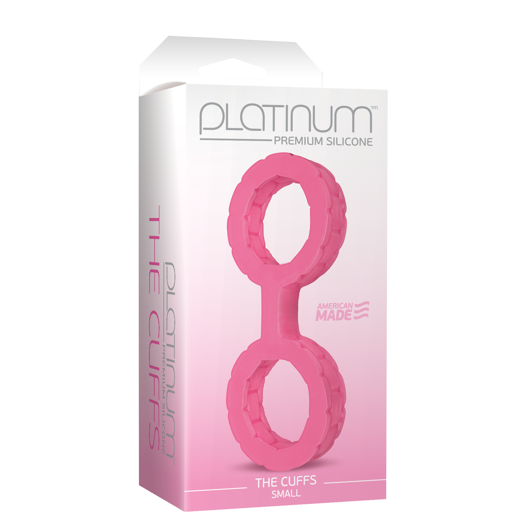 Наручники из силикона Doc Johnson The Cuffs Small - Pink, хорошо тянутся, для рук и для ног