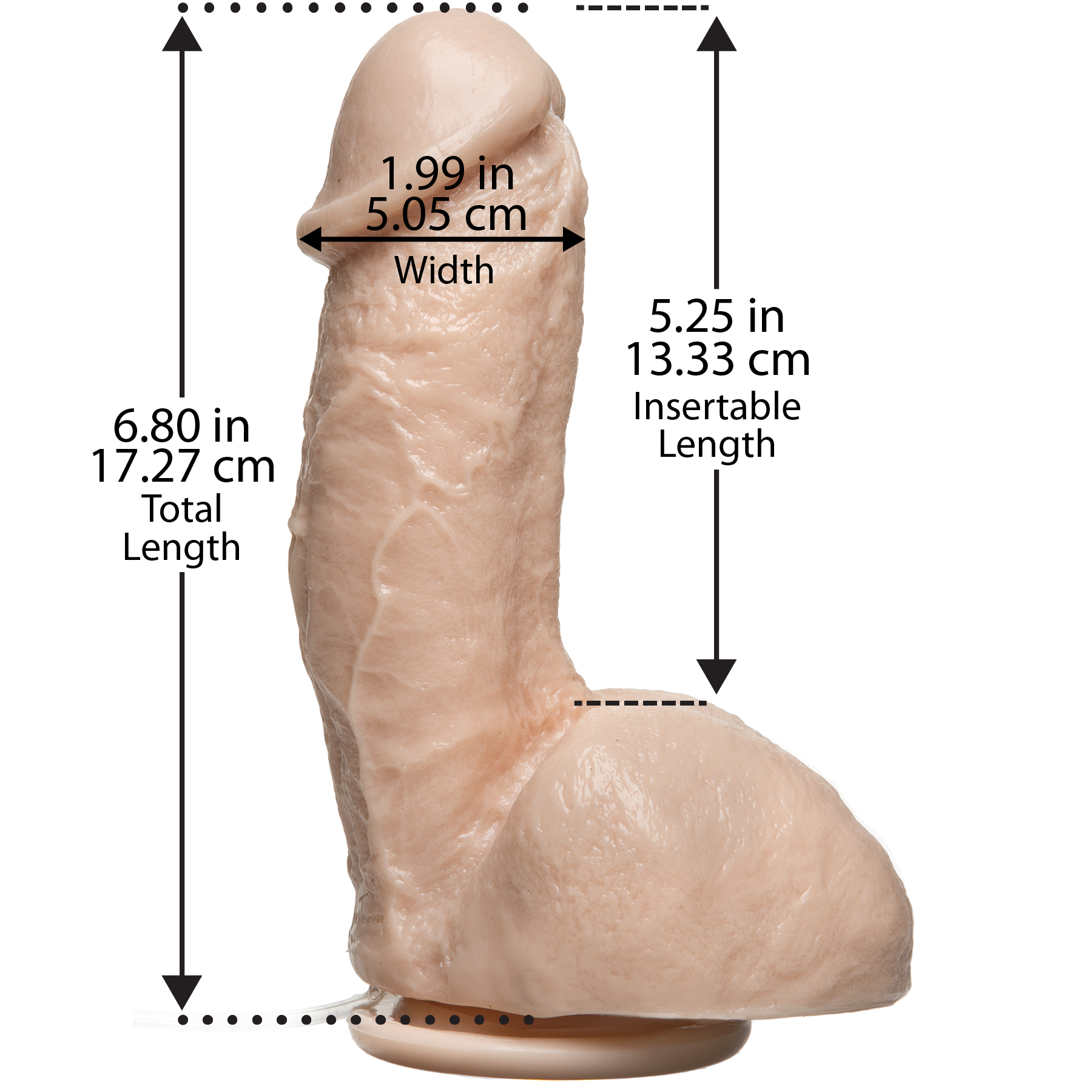 Кончающий фаллоимитатор Doc Johnson The Amazing Squirting Realistic Cock, ПВХ, диаметр 5,1см
