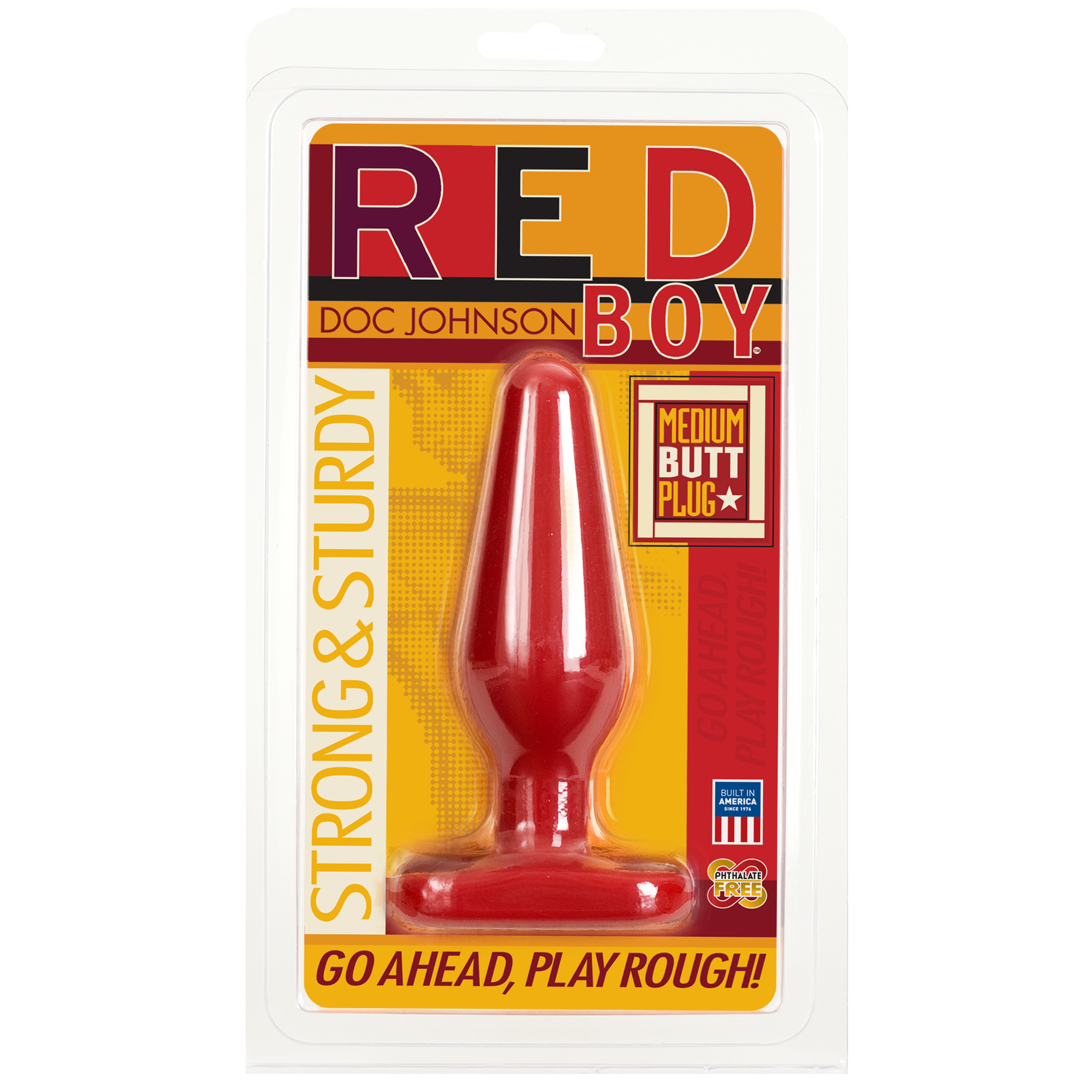 Анальная пробка Doc Johnson Red Boy - Medium 5.5 Inch, макс. диаметр 4см