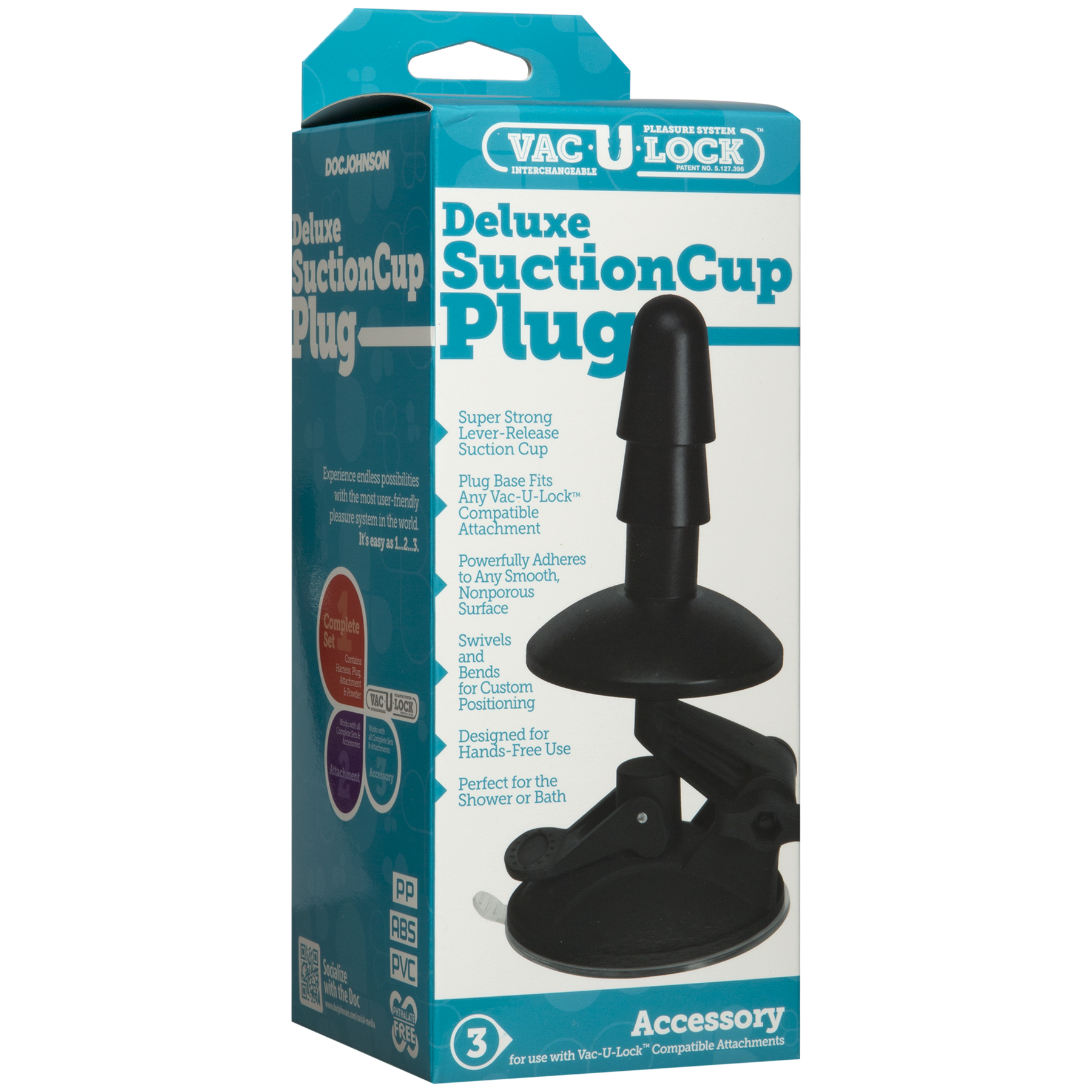 Крепление для душа с присоской Doc Johnson Vac-U-Lock - Deluxe Suction Cup Plug для игрушек