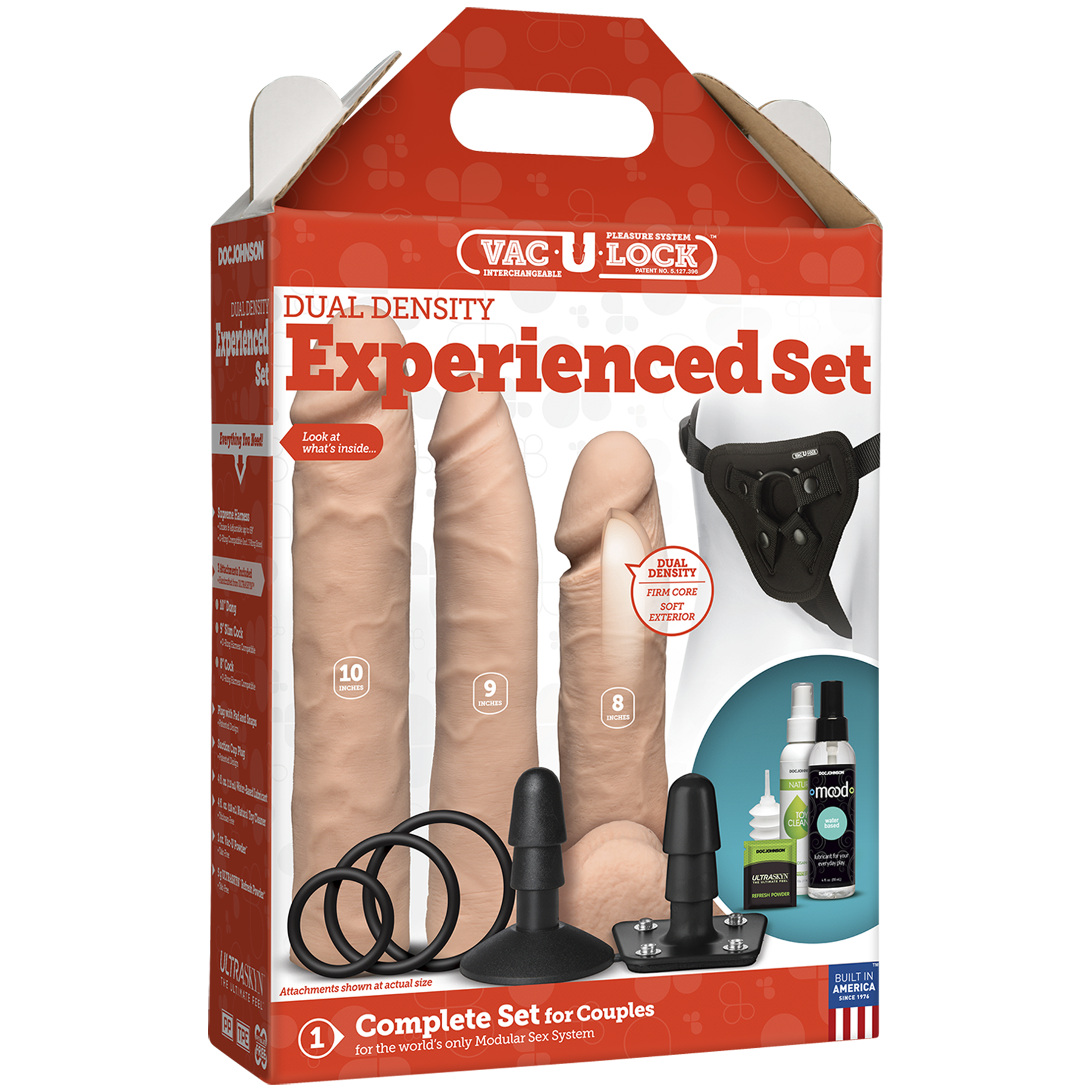 Набор для страпона Doc Johnson Vac-U-Lock Dual Density Experienced Set (мятая упаковка)