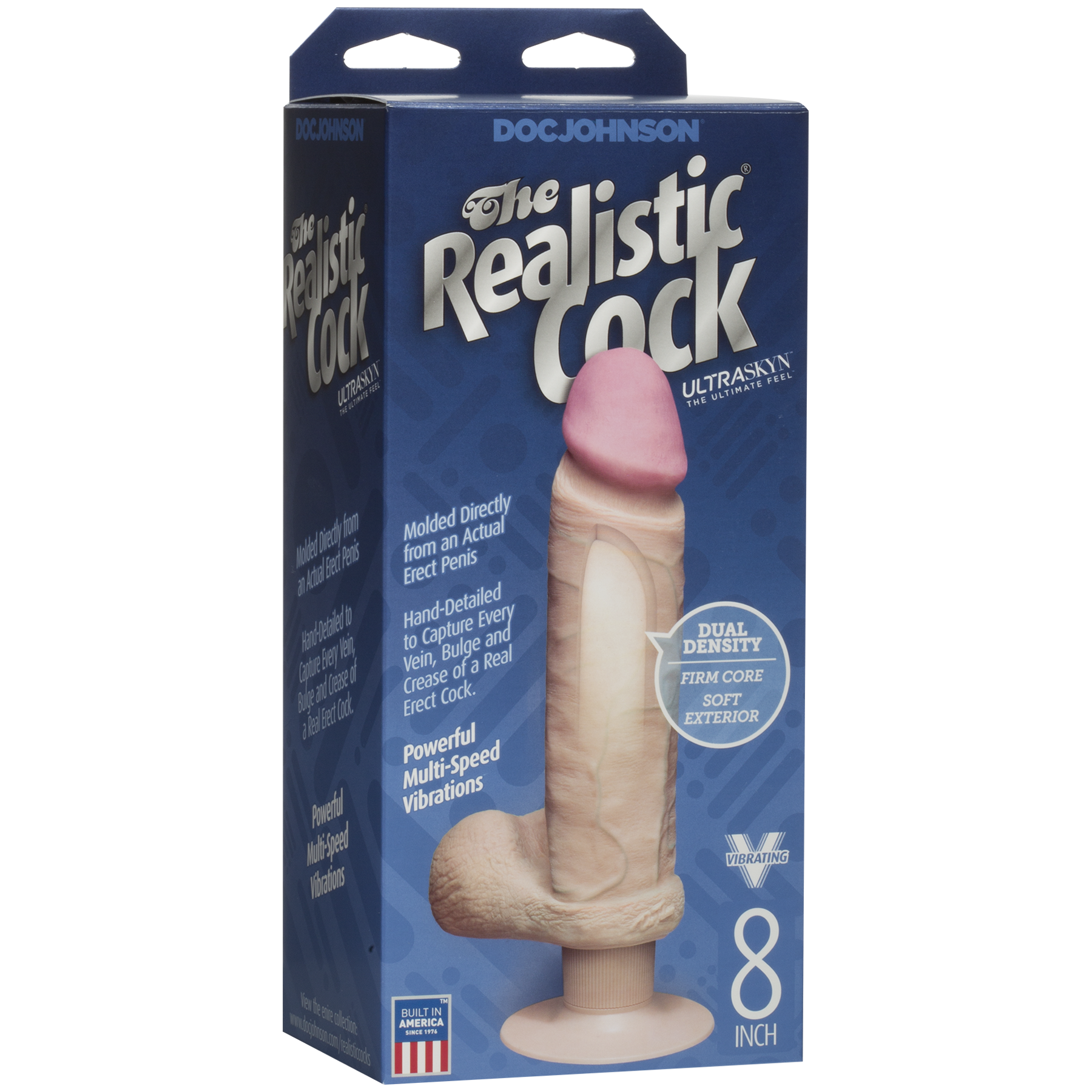 Фаллоимитатор Doc Johnson The Realistic Cock 8 inch ULTRASKYN, диаметр 5,1см, плавная регулировка