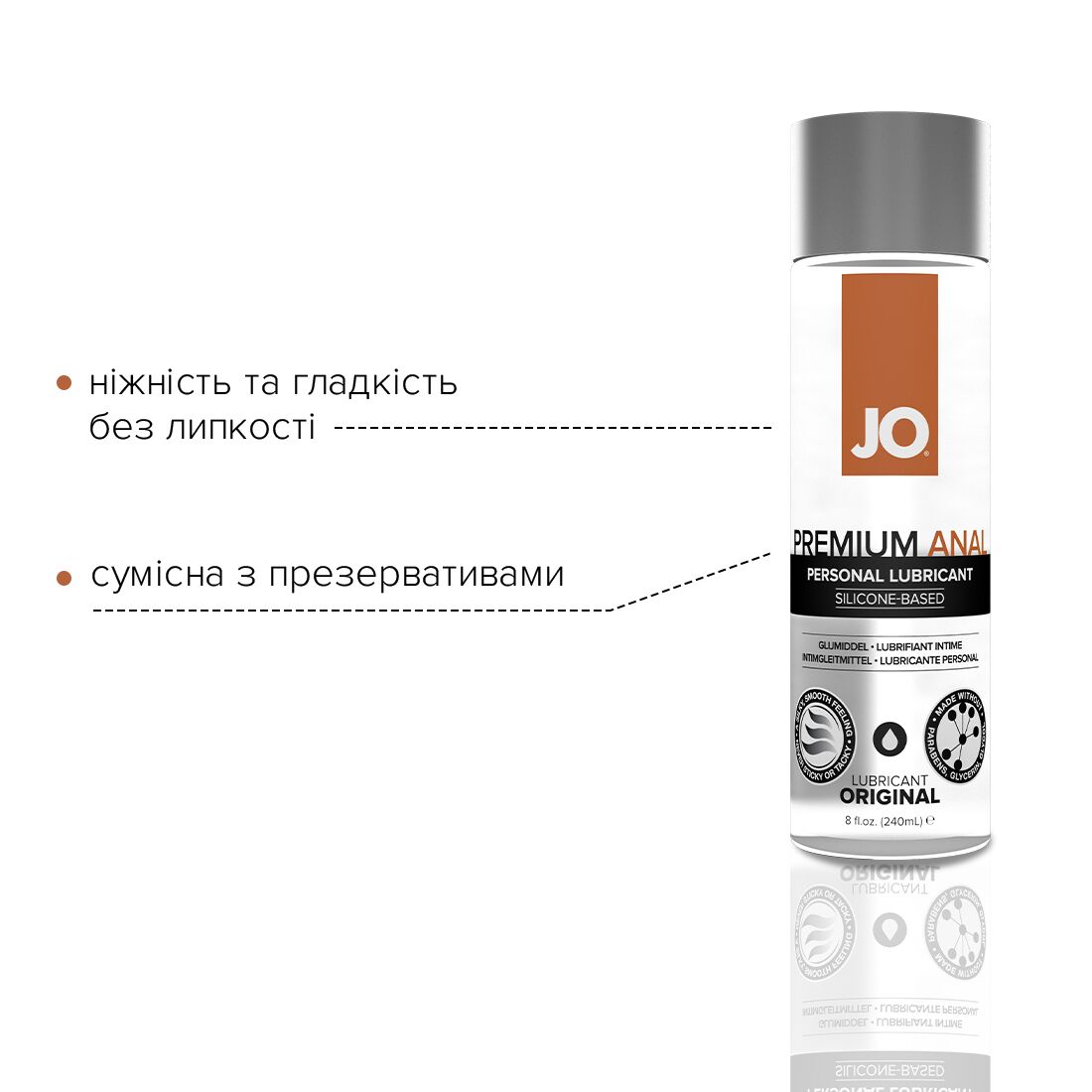 Анальная смазка System JO ANAL PREMIUM - ORIGINAL (240 мл) на силиконовой основе водостойкая
