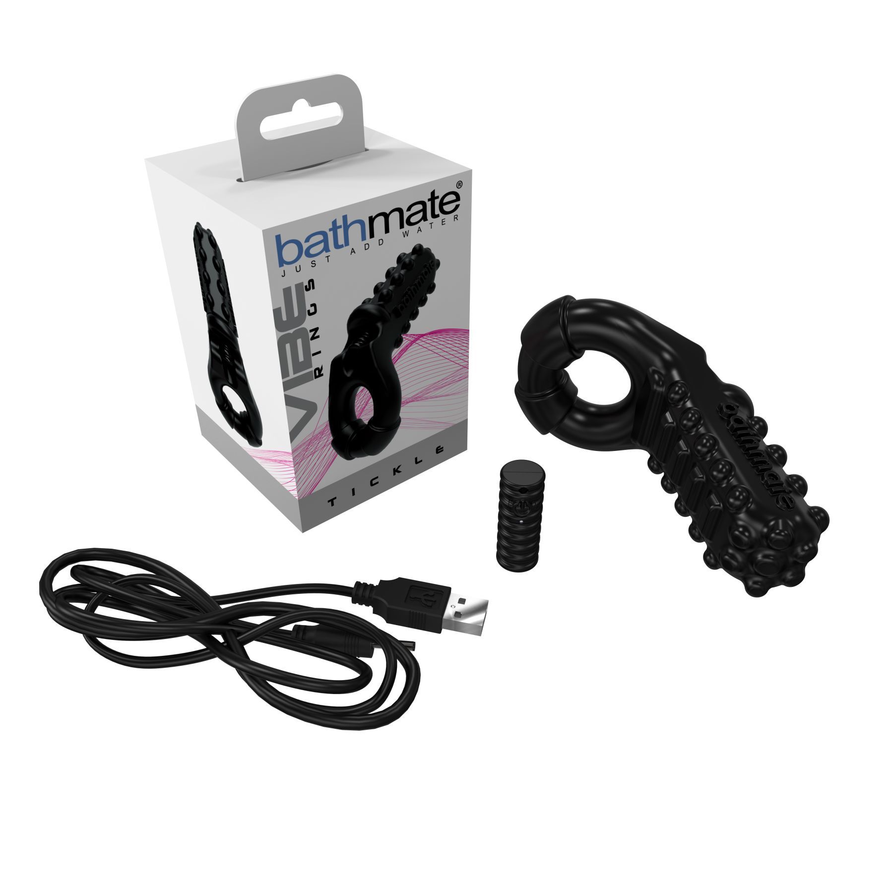 Эрекционное виброкольцо Bathmate Vibe Ring Tickle со большим стимулятором клитора или яичек Эрекционное виброкольцо Bathmate Vibe Ring Tickle со большим стимулятором клитора или яичек