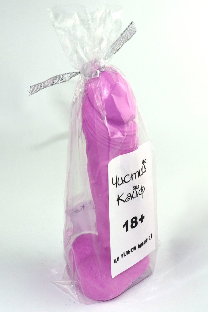 Крафтовое мыло-член с присоской Чистый Кайф Violet size M натуральное