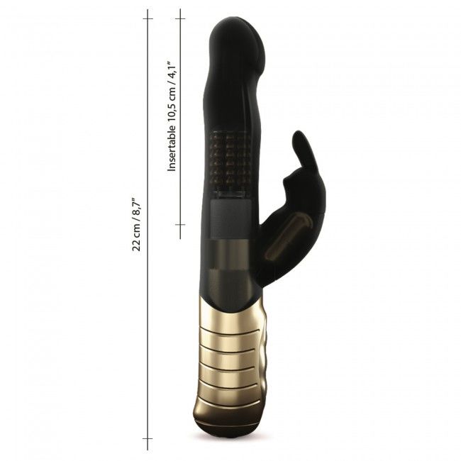 Вибратор-кролик Dorcel Baby Rabbit Gold 2.0 с жемчужным массажем и вращающейся головкой
