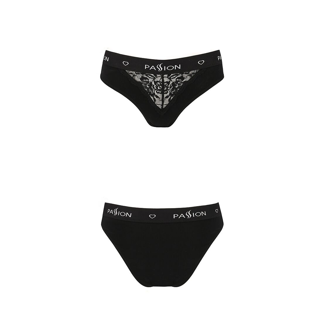 Трусики с широкой резинкой и кружевом Passion PS001 PANTIES black, size M
