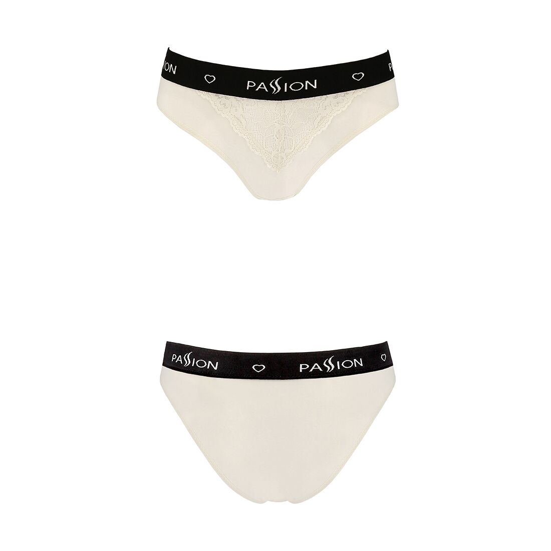 Трусики с широкой резинкой и кружевом Passion PS001 PANTIES ecru, size M