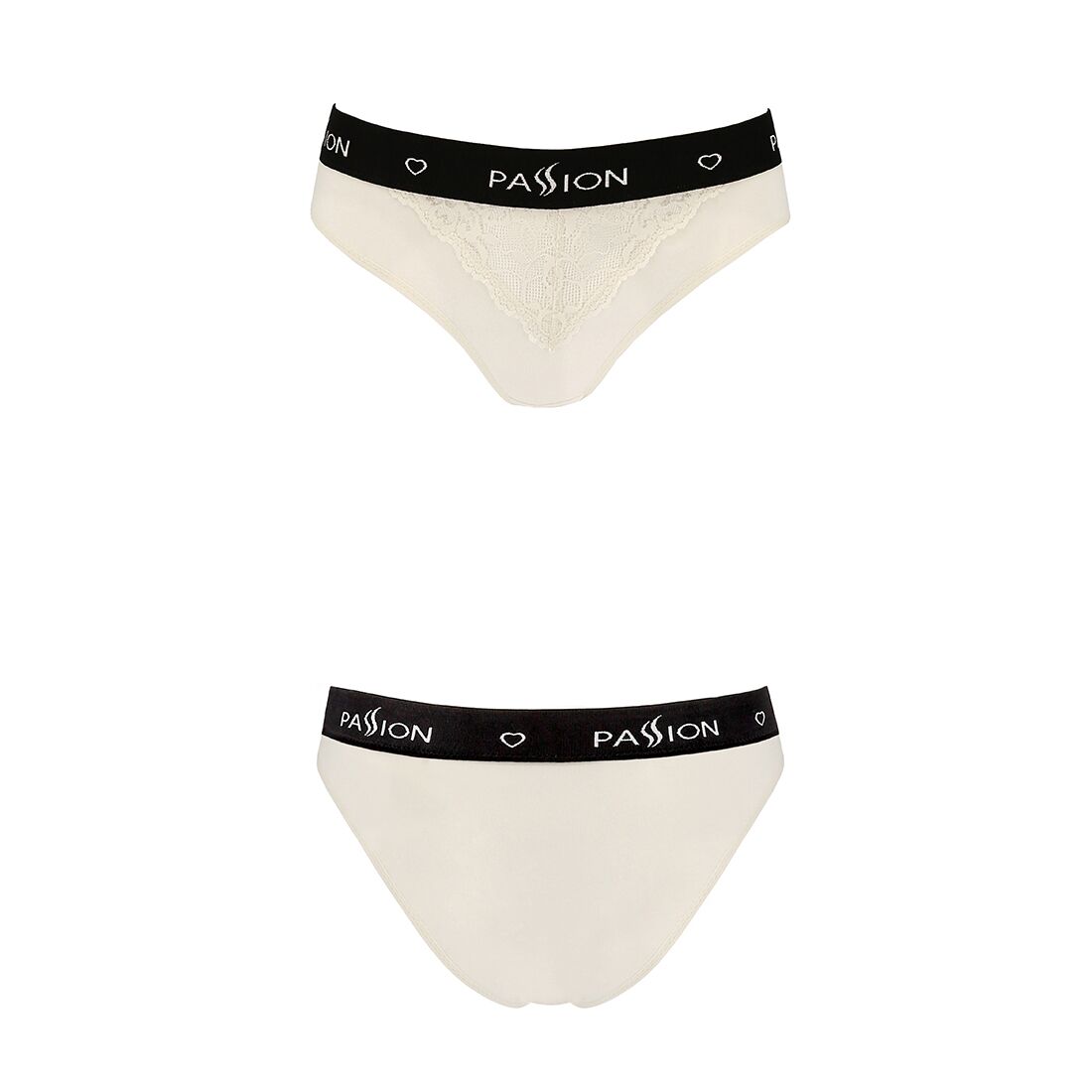Трусики с широкой резинкой и кружевом Passion PS001 PANTIES ecru, size S