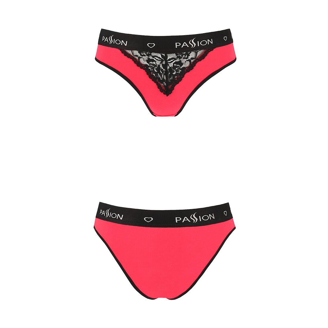 Трусики с широкой резинкой и кружевом Passion PS001 PANTIES red/black, size M