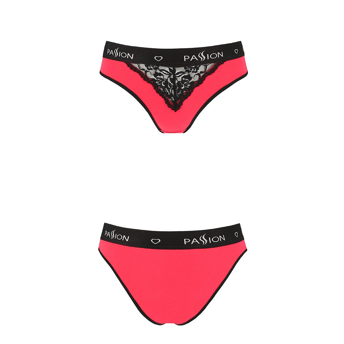 Трусики с широкой резинкой и кружевом Passion PS001 PANTIES red/black, size XL