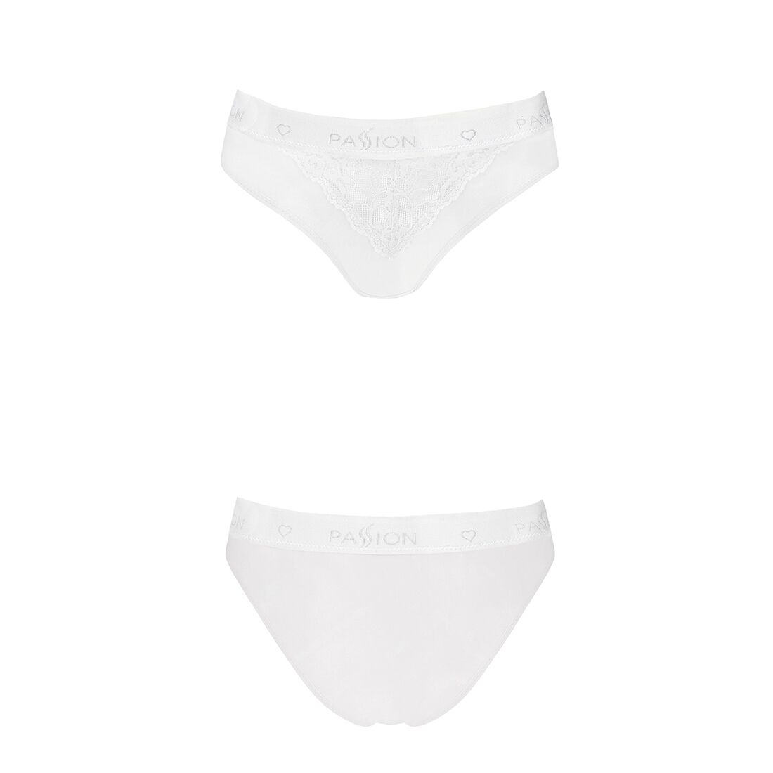Трусики с широкой резинкой и кружевом Passion PS001 PANTIES white, size S