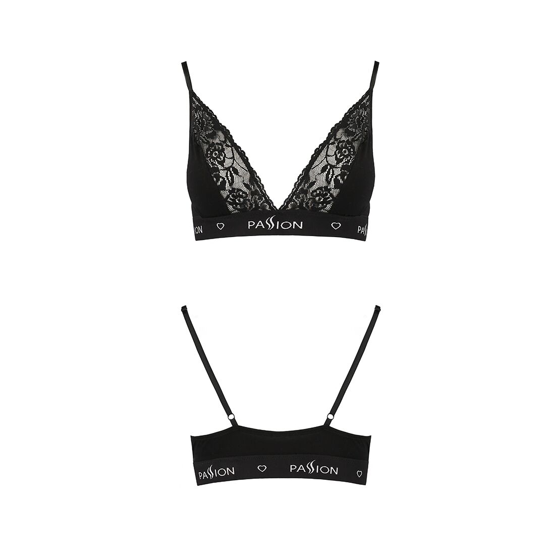 Эластичный топ с кружевом Passion PS001 TOP black, size M