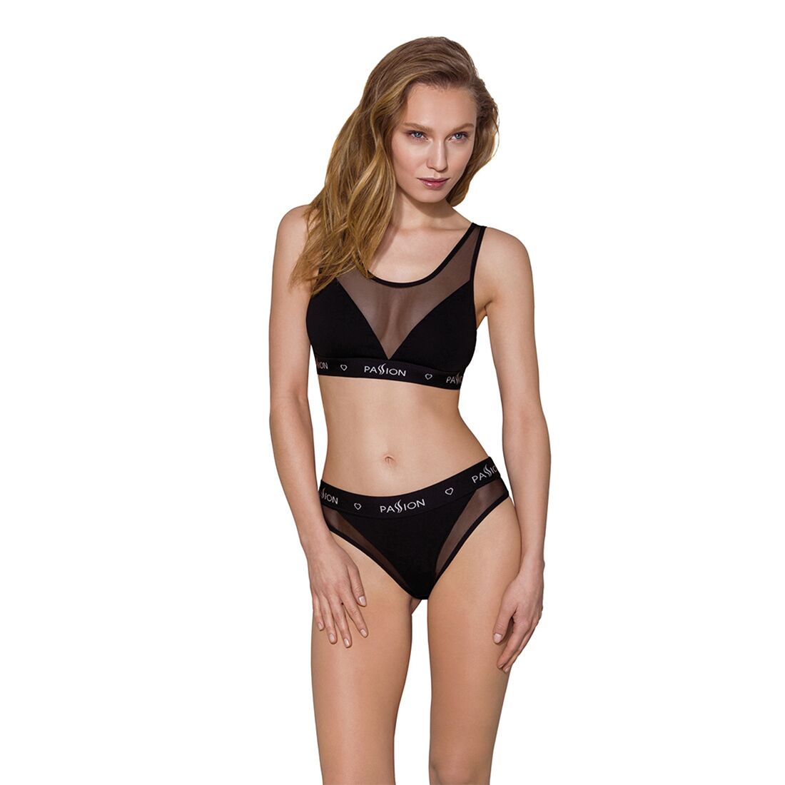 Трусики с прозрачной вставкой Passion PS002 PANTIES black, size M