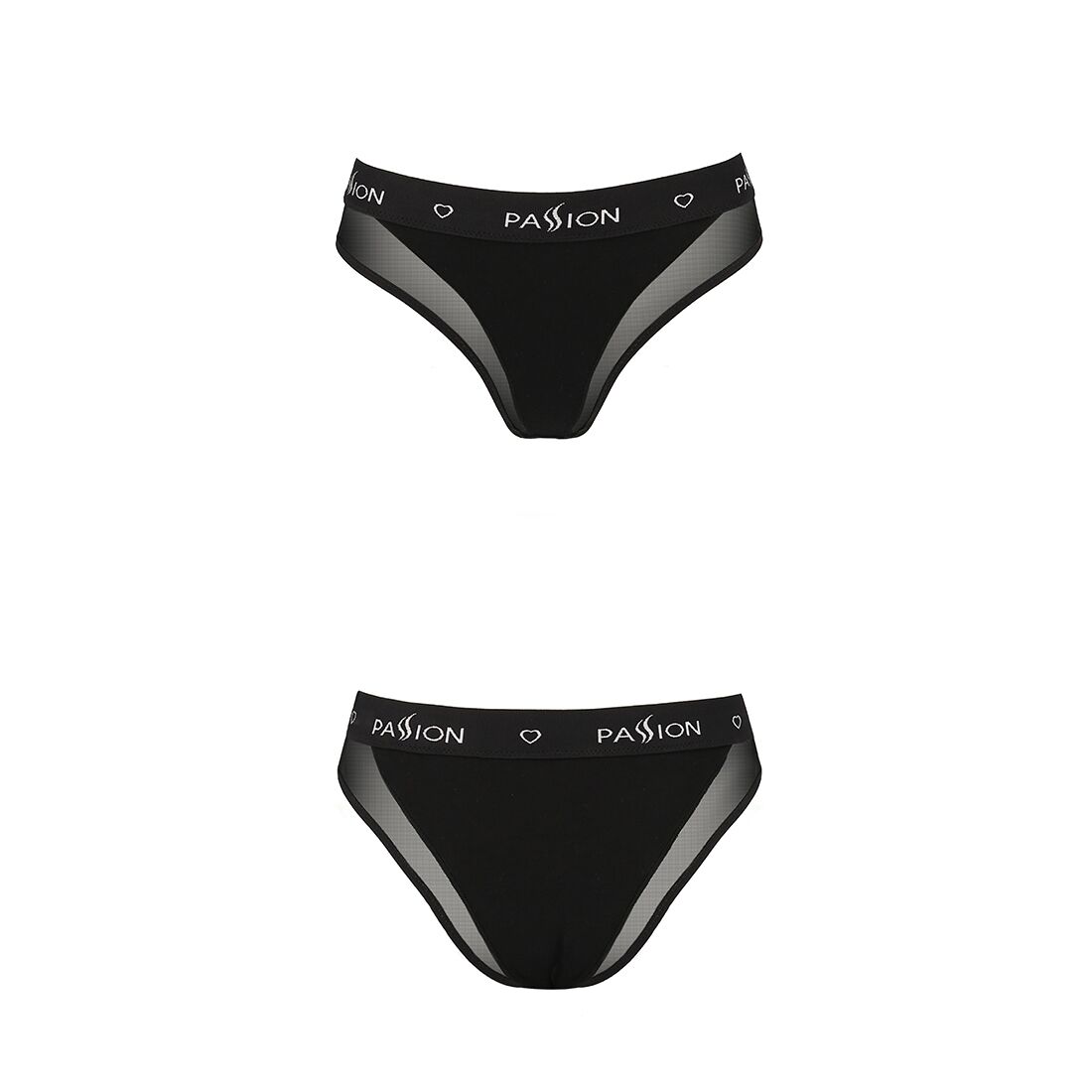 Трусики с прозрачной вставкой Passion PS002 PANTIES black, size XL