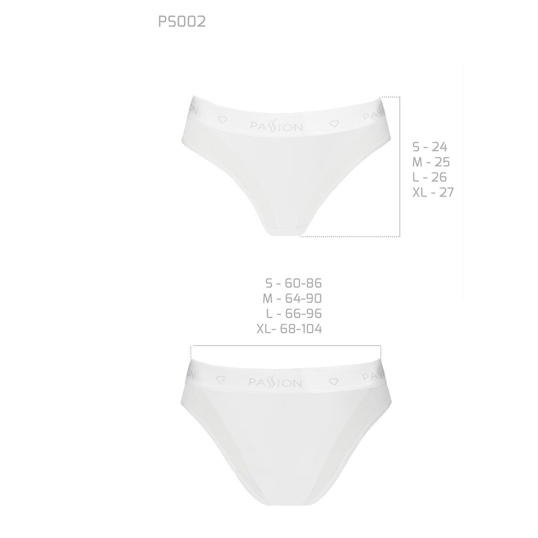 Трусики с прозрачной вставкой Passion PS002 PANTIES white, size L