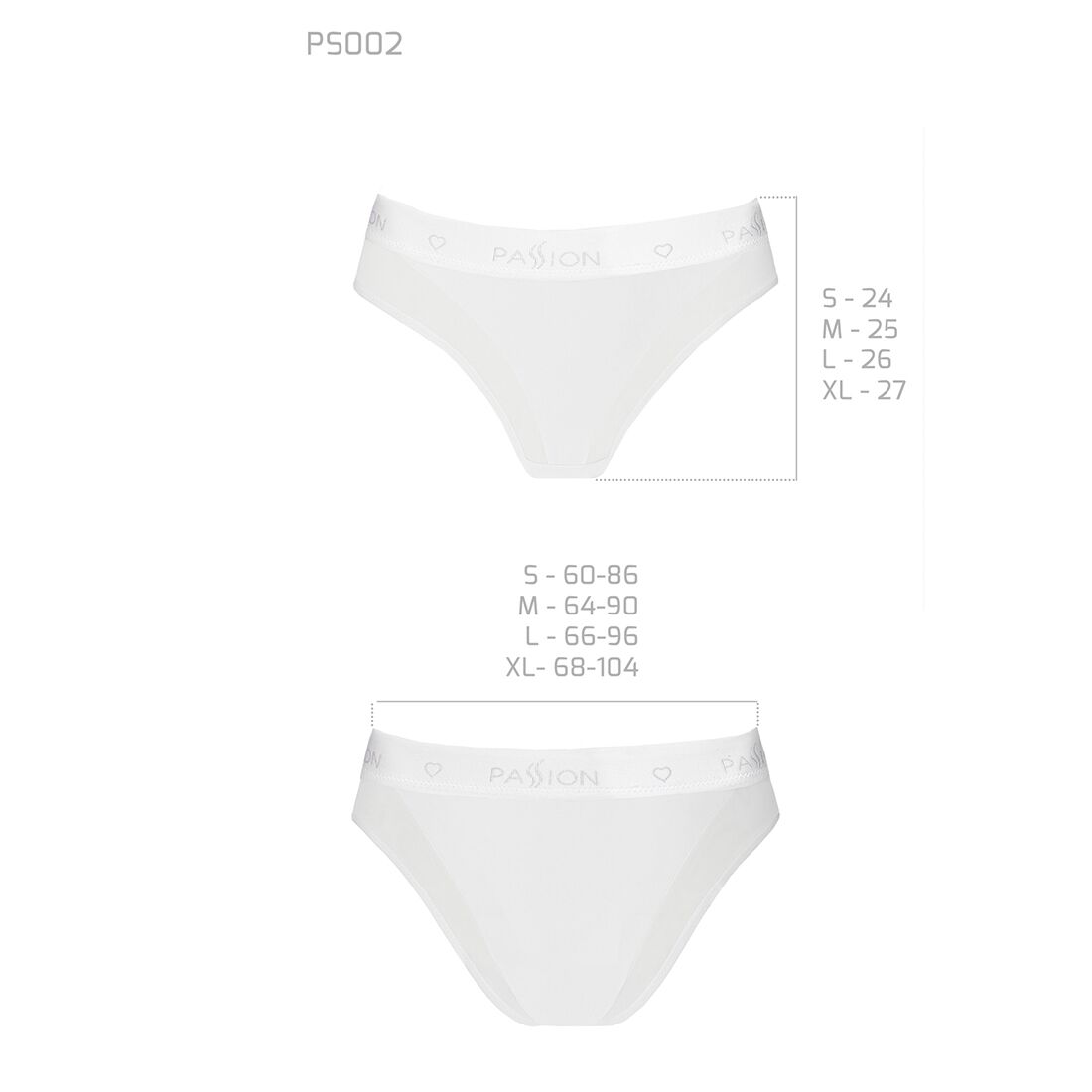 Трусики с прозрачной вставкой Passion PS002 PANTIES white, size S