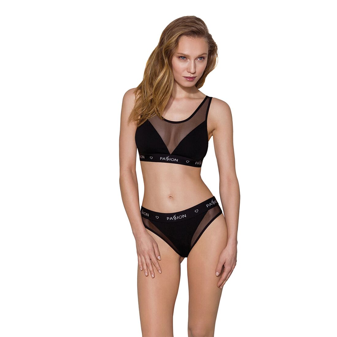 Топ с прозрачной вставкой Passion PS002 TOP black, size S