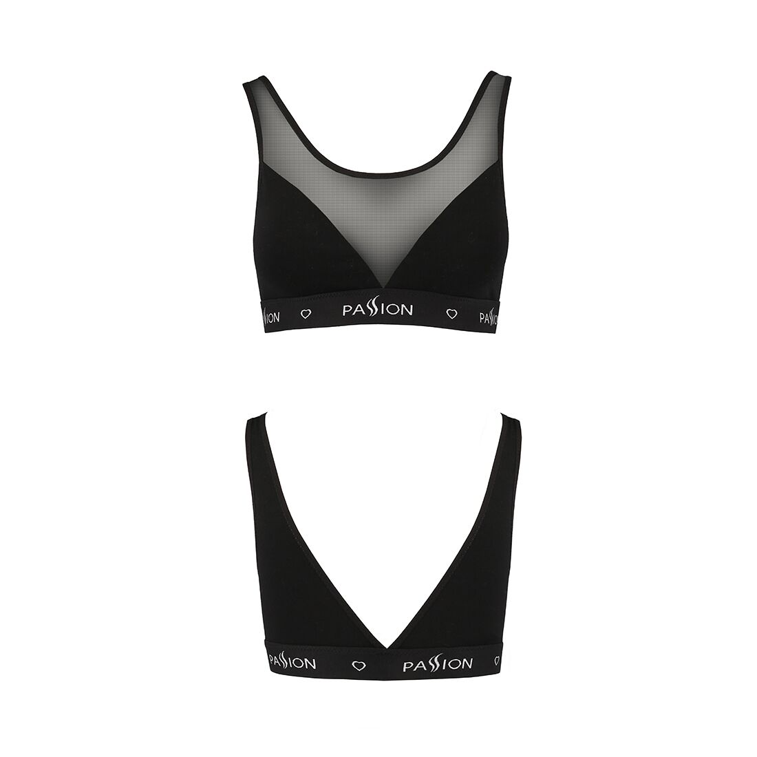 Топ с прозрачной вставкой Passion PS002 TOP black, size S