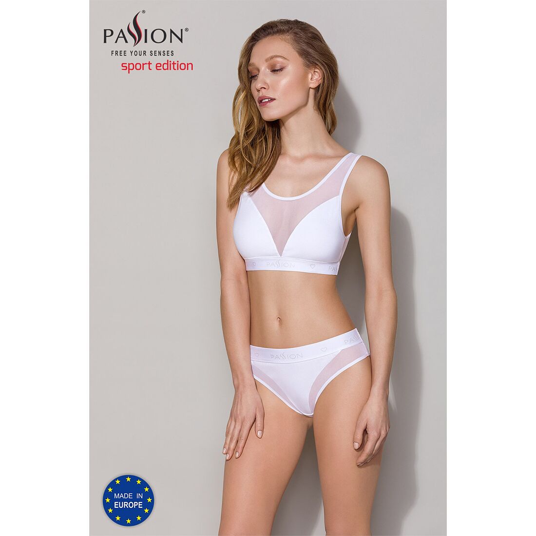 Топ с прозрачной вставкой Passion PS002 TOP white, size M