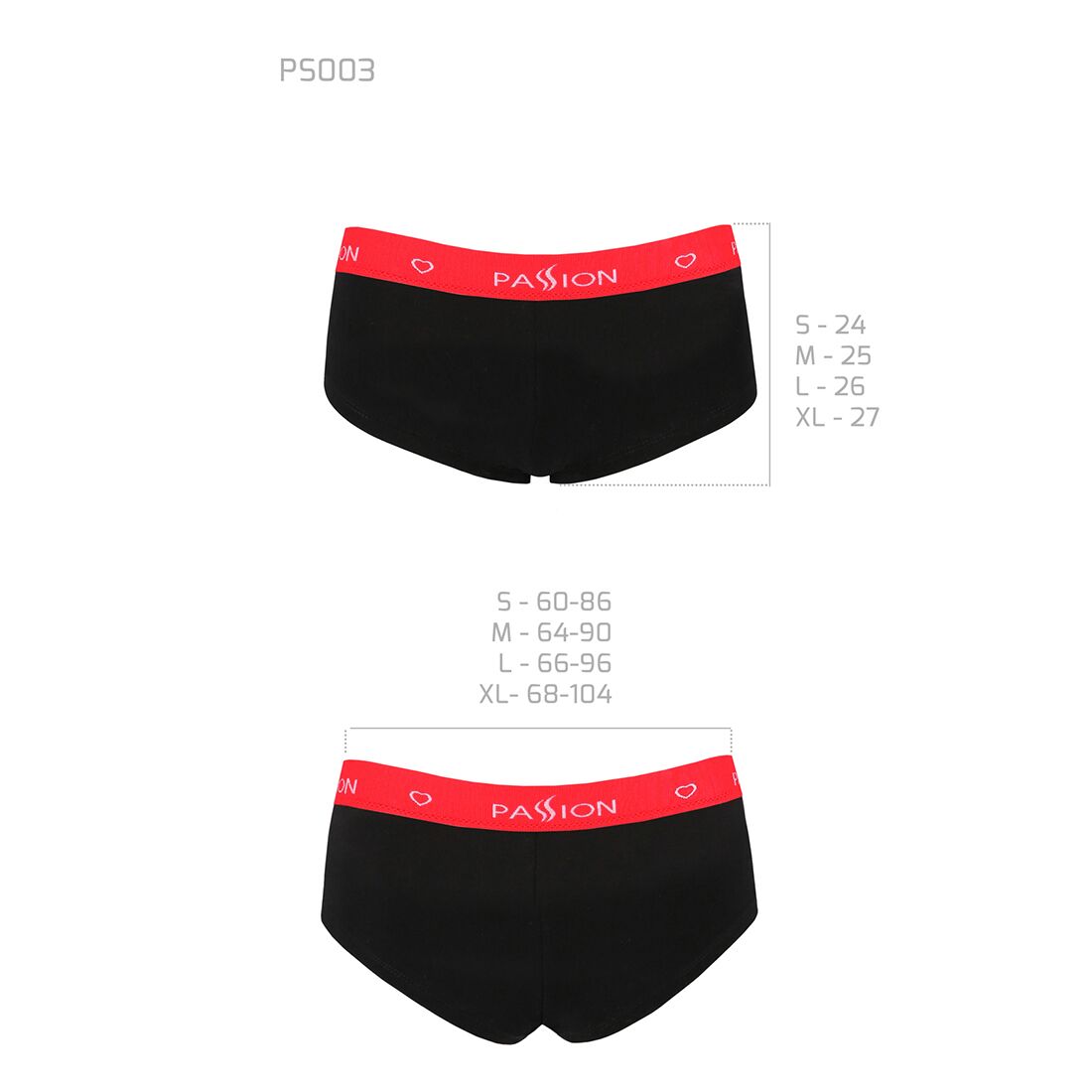 Трусики-шортики Passion PS003 PANTIES black, size M