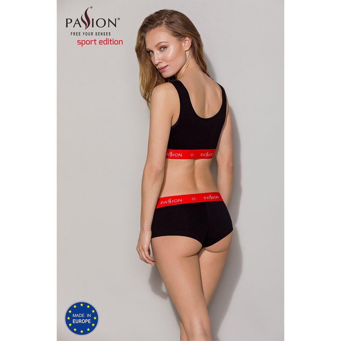 Спортивный топ на широких бретелях Passion PS003 TOP black, size S