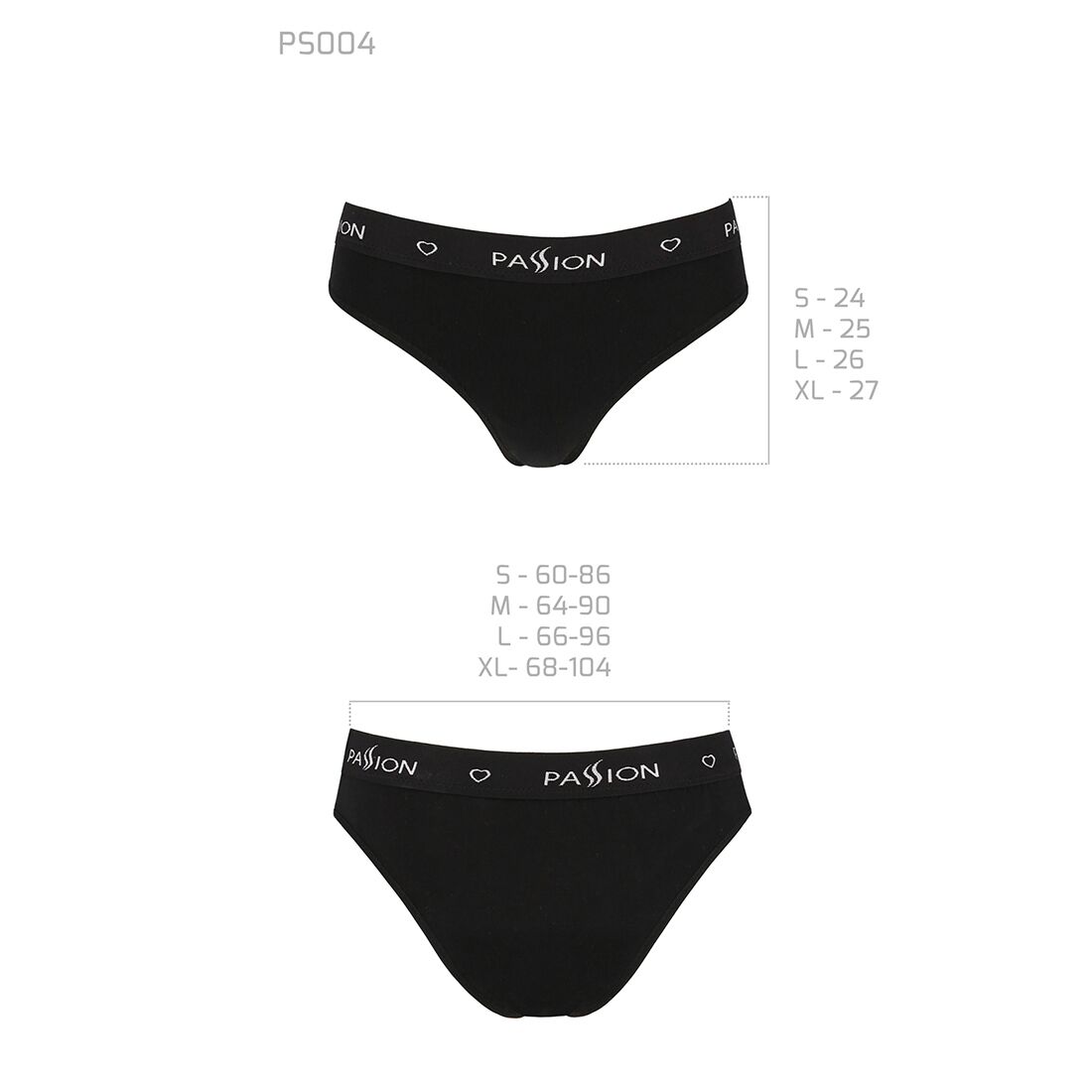 Трусики-слипы из хлопка с эластаном Passion PS004 PANTIES black, size S