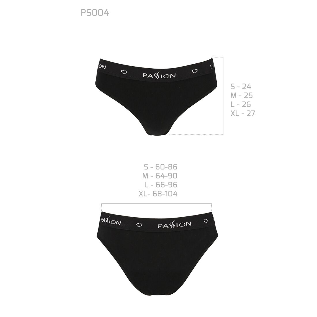 Трусики-слипы из хлопка с эластаном Passion PS004 PANTIES black, size XL