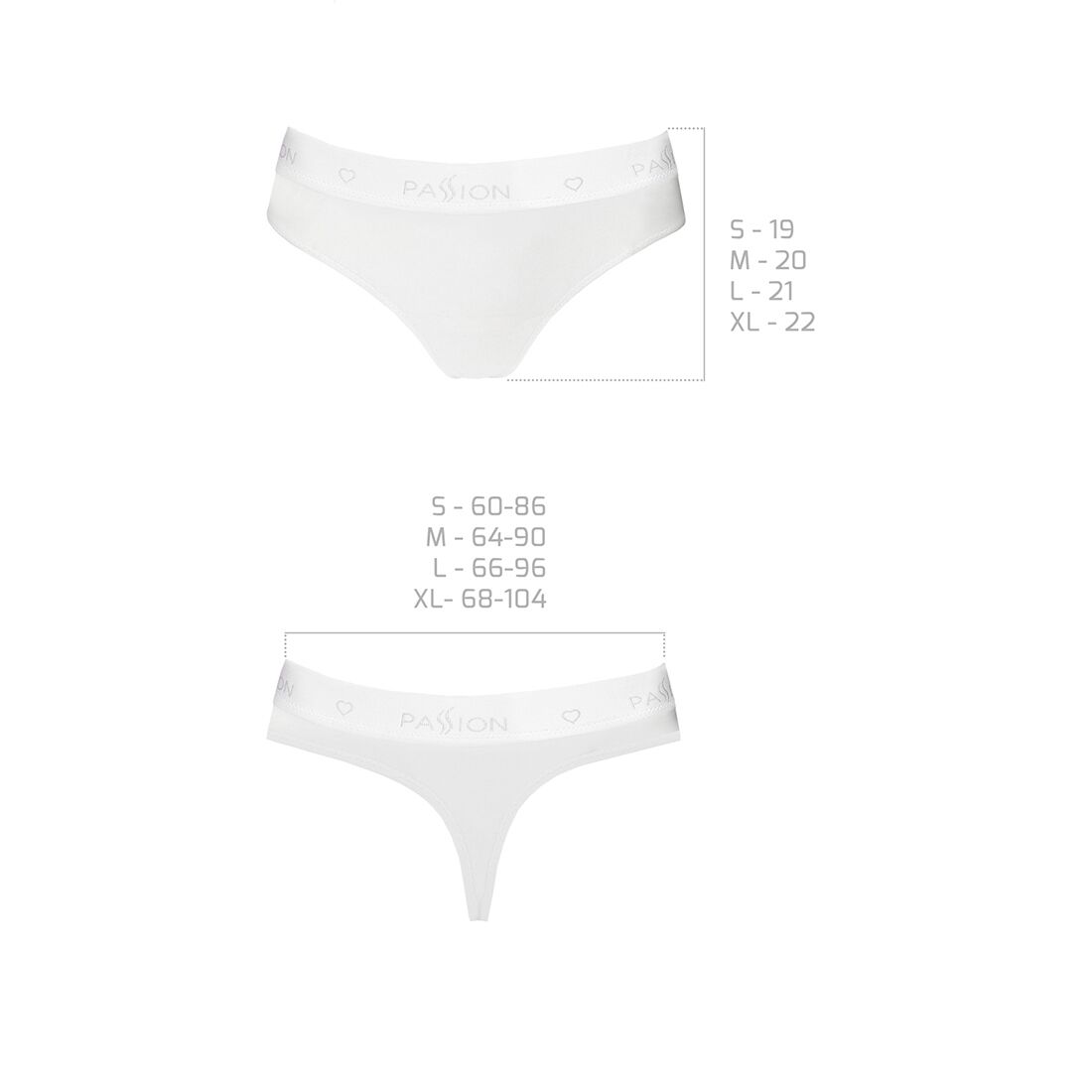 Трусики-бразилиана из хлопка Passion PS005 PANTIES white, size S