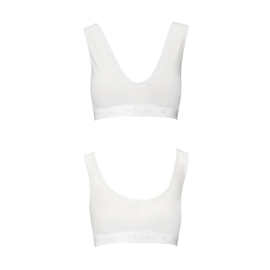 Спортивный топ из эластичного хлопка Passion PS005 TOP white, size L