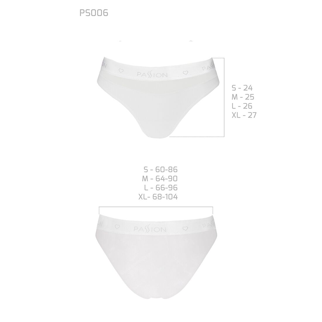 Трусики с прозрачной вставкой Passion PS006 PANTIES white, size L