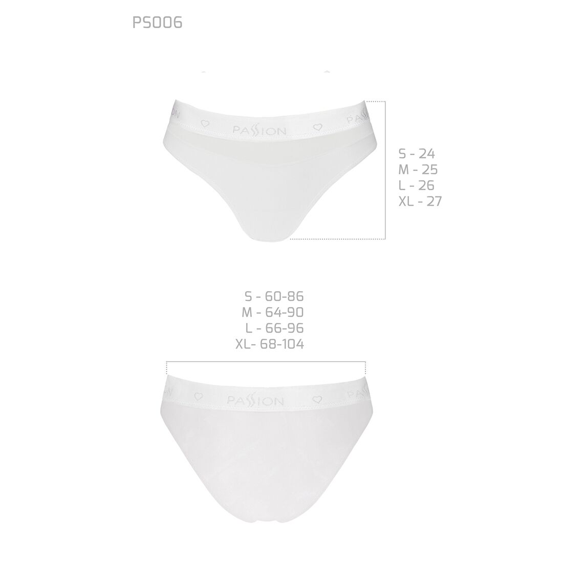 Трусики с прозрачной вставкой Passion PS006 PANTIES white, size S