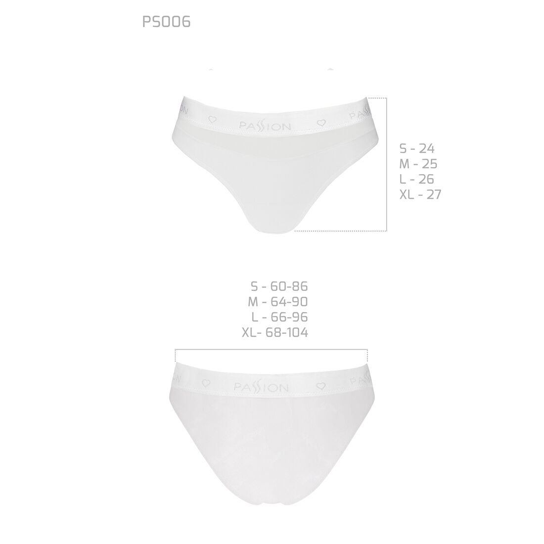Трусики с прозрачной вставкой Passion PS006 PANTIES white, size XL