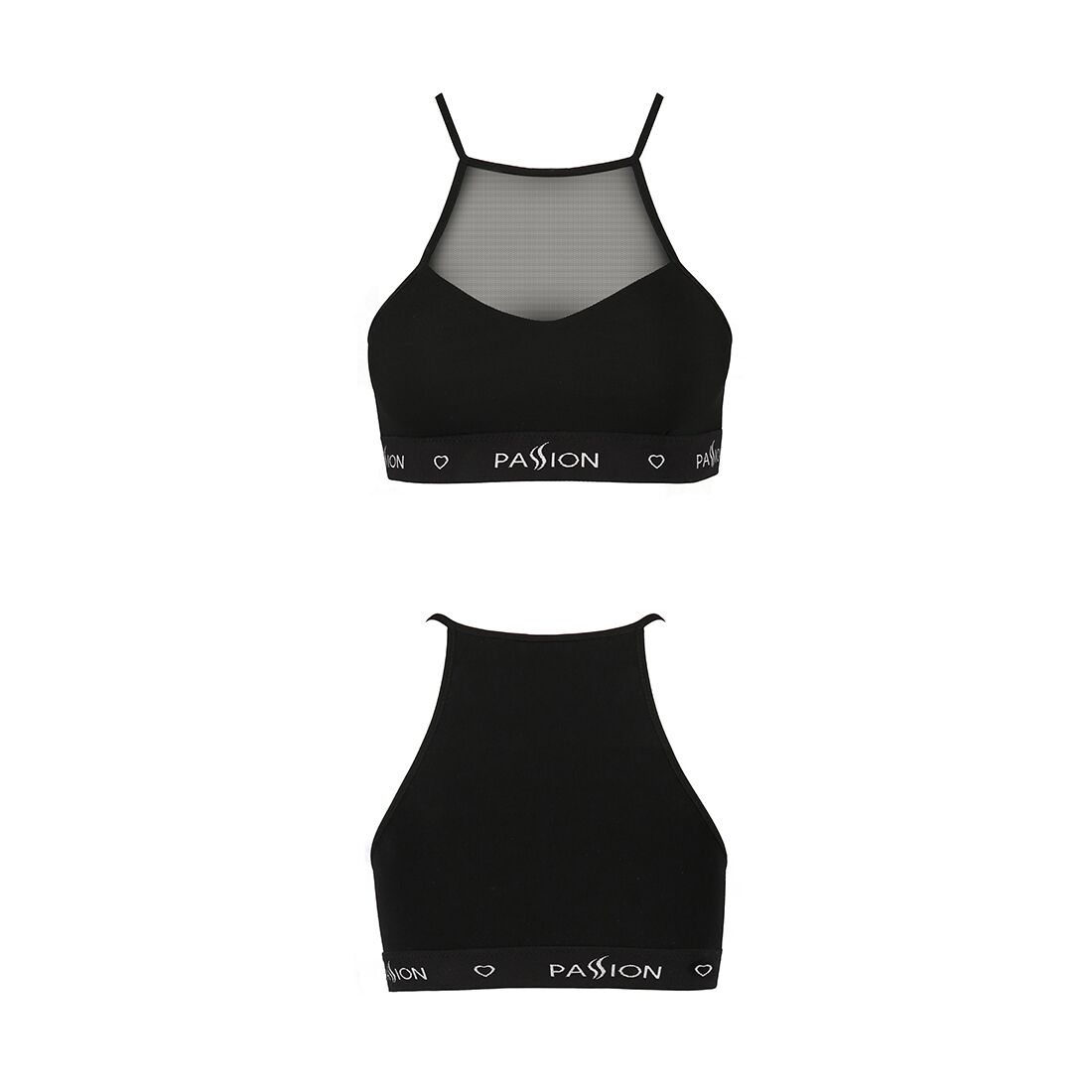 Спортивный топ с прозрачной вставкой Passion PS006 TOP black, size XL