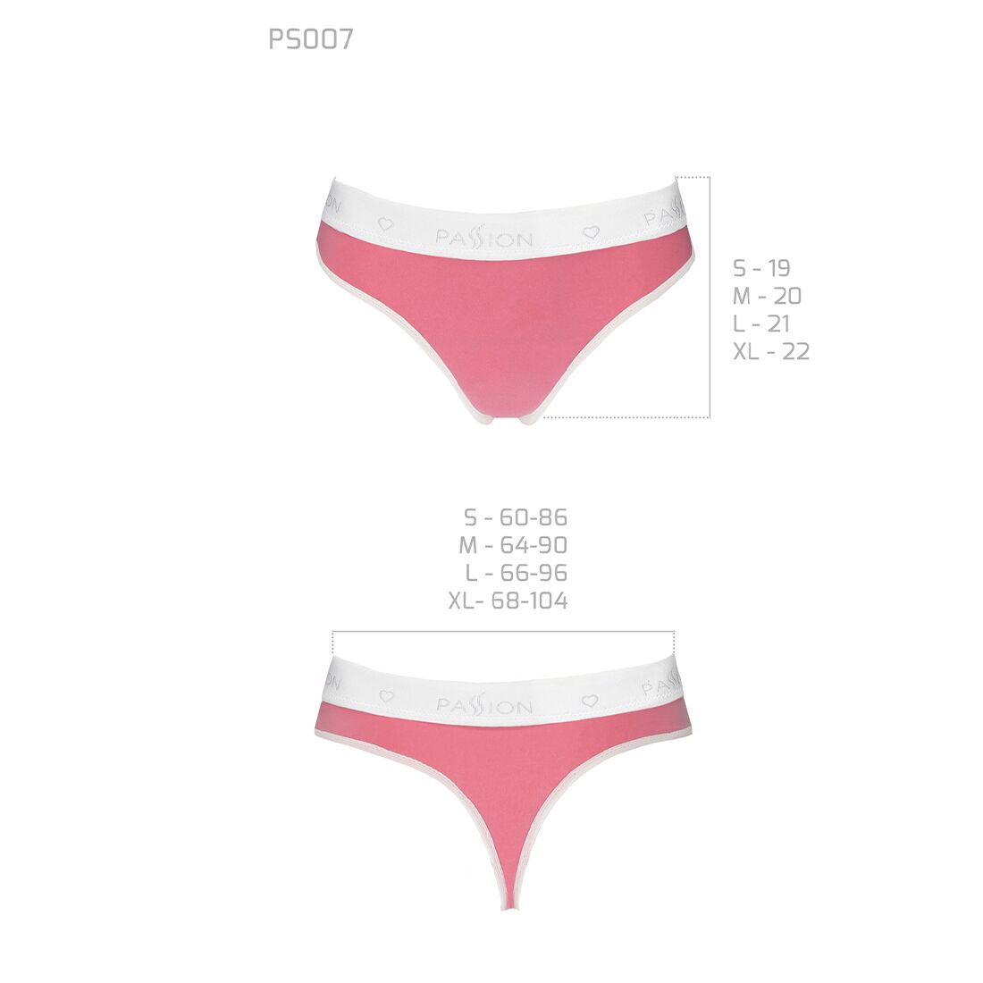 Спортивные трусики-стринги Passion PS007 PANTIES pink, size M