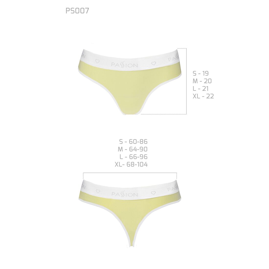 Спортивные трусики-стринги Passion PS007 PANTIES yellow, size L