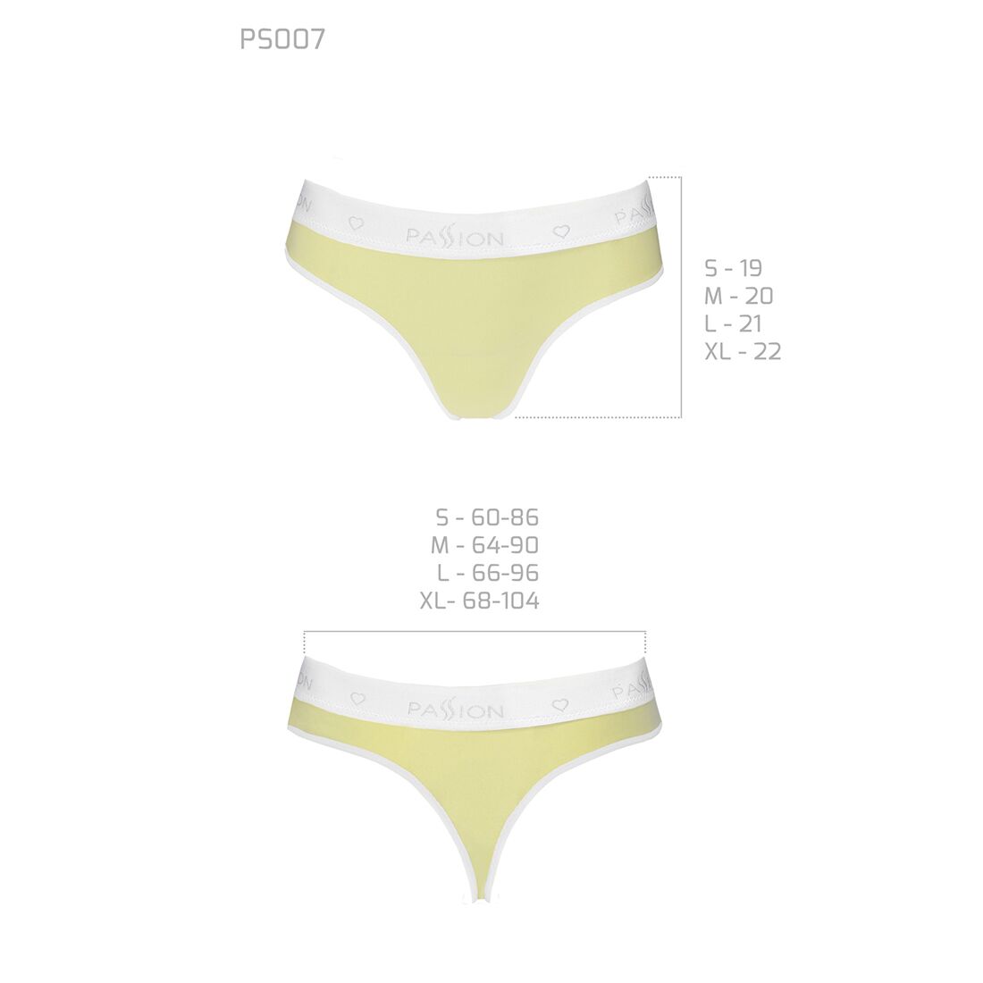 Спортивные трусики-стринги Passion PS007 PANTIES yellow, size M