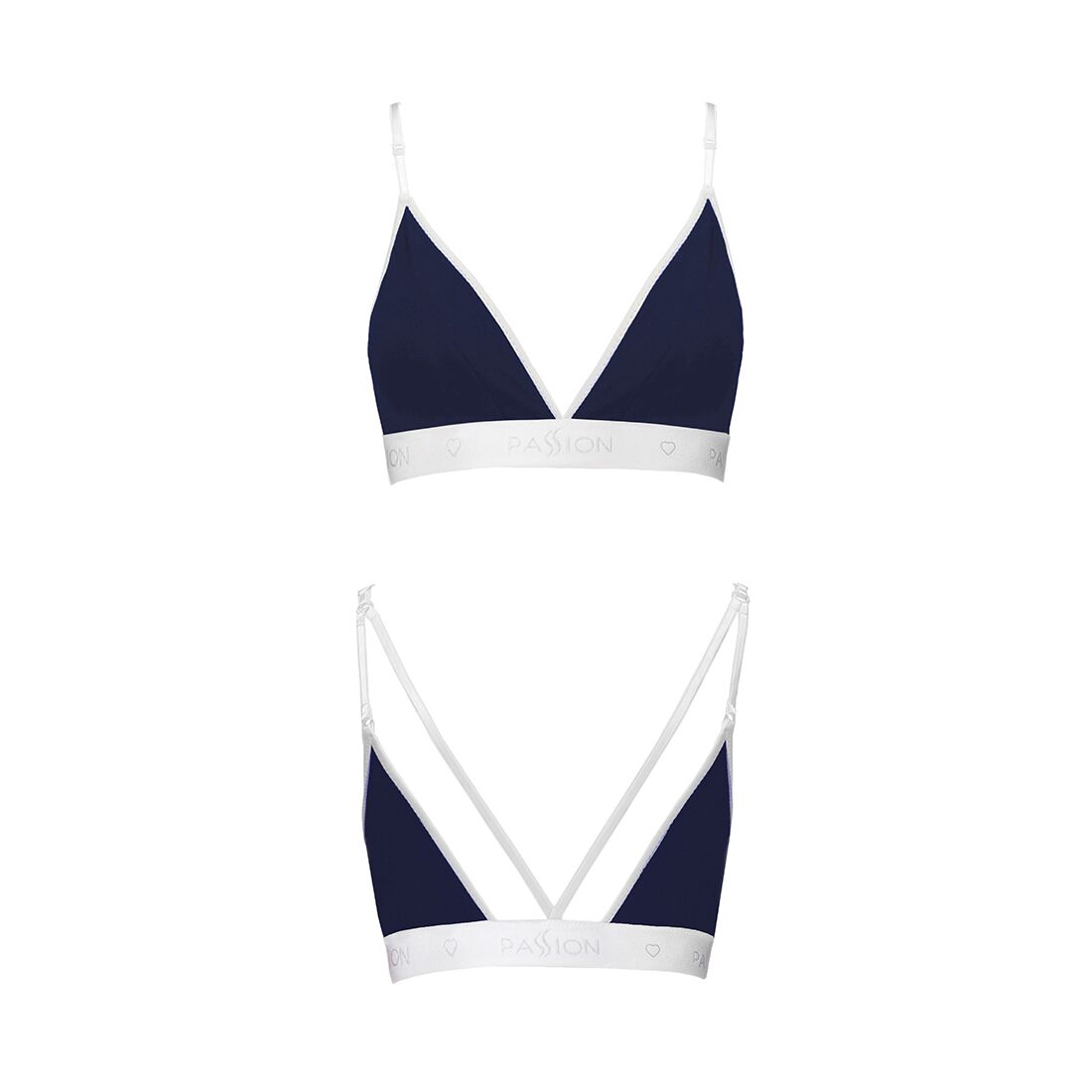 Спортивный топ с двойными бретелями Passion PS007 TOP navy blue, size XL