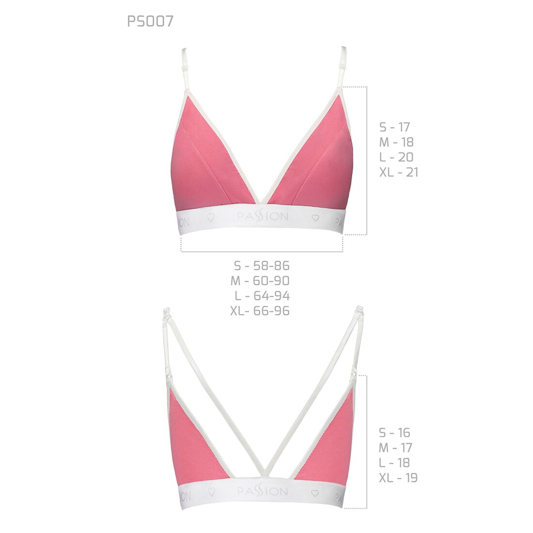Спортивный топ с двойными бретелями Passion PS007 TOP pink, size L