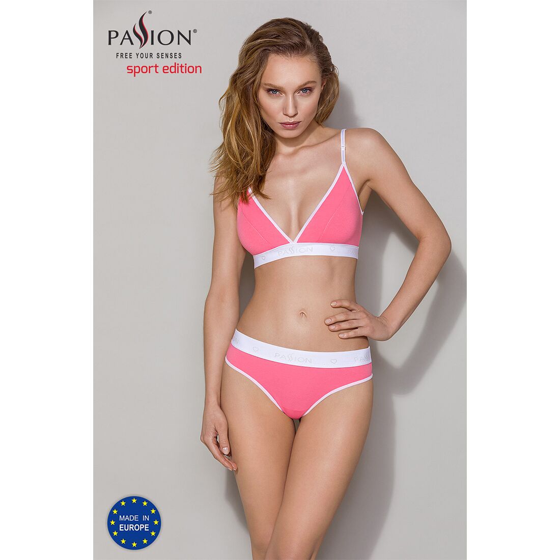 Спортивный топ с двойными бретелями Passion PS007 TOP pink, size M