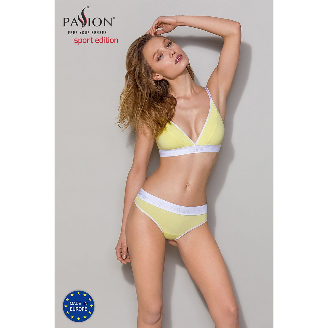 Спортивный топ с двойными бретелями Passion PS007 TOP yellow, size L
