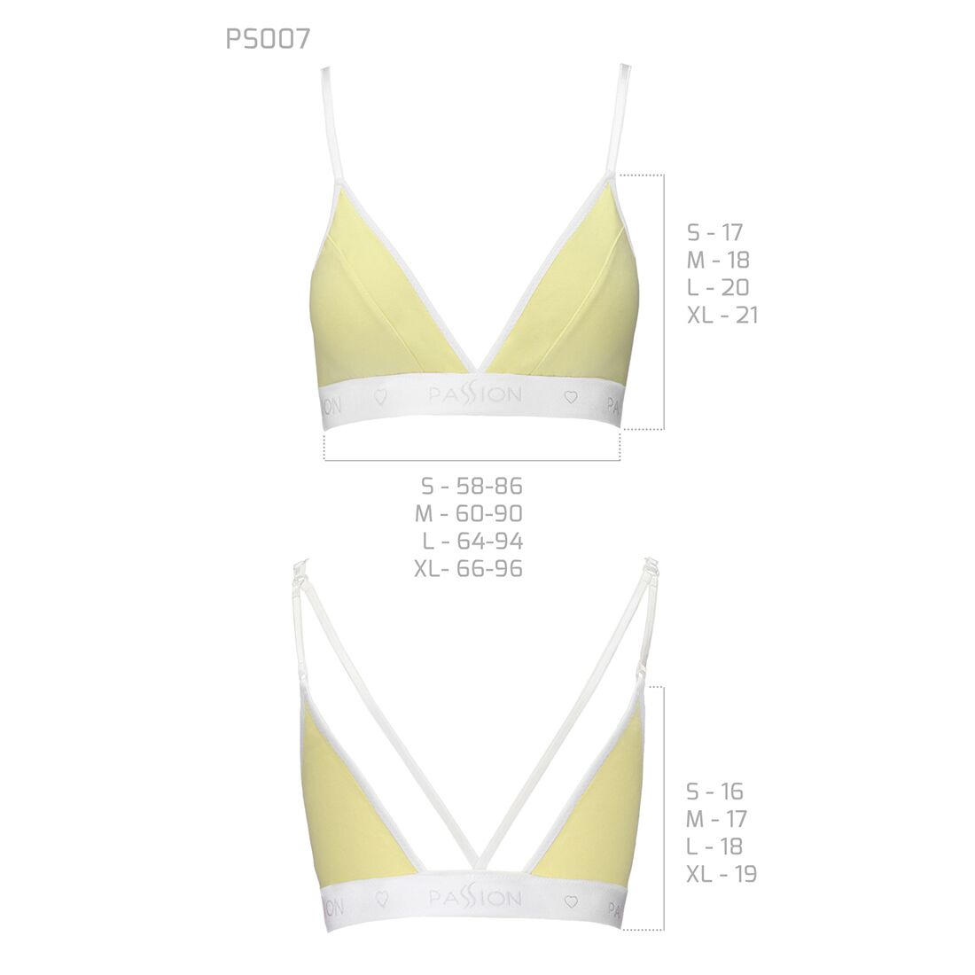 Спортивный топ с двойными бретелями Passion PS007 TOP yellow, size L